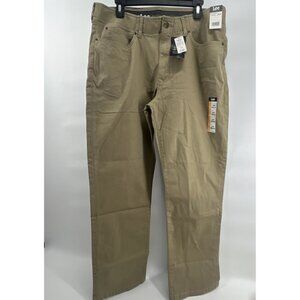NEW Lee Extreme Motion Mens Relaxed Straight Pants 36x30 KC Khaki Cotton NWT